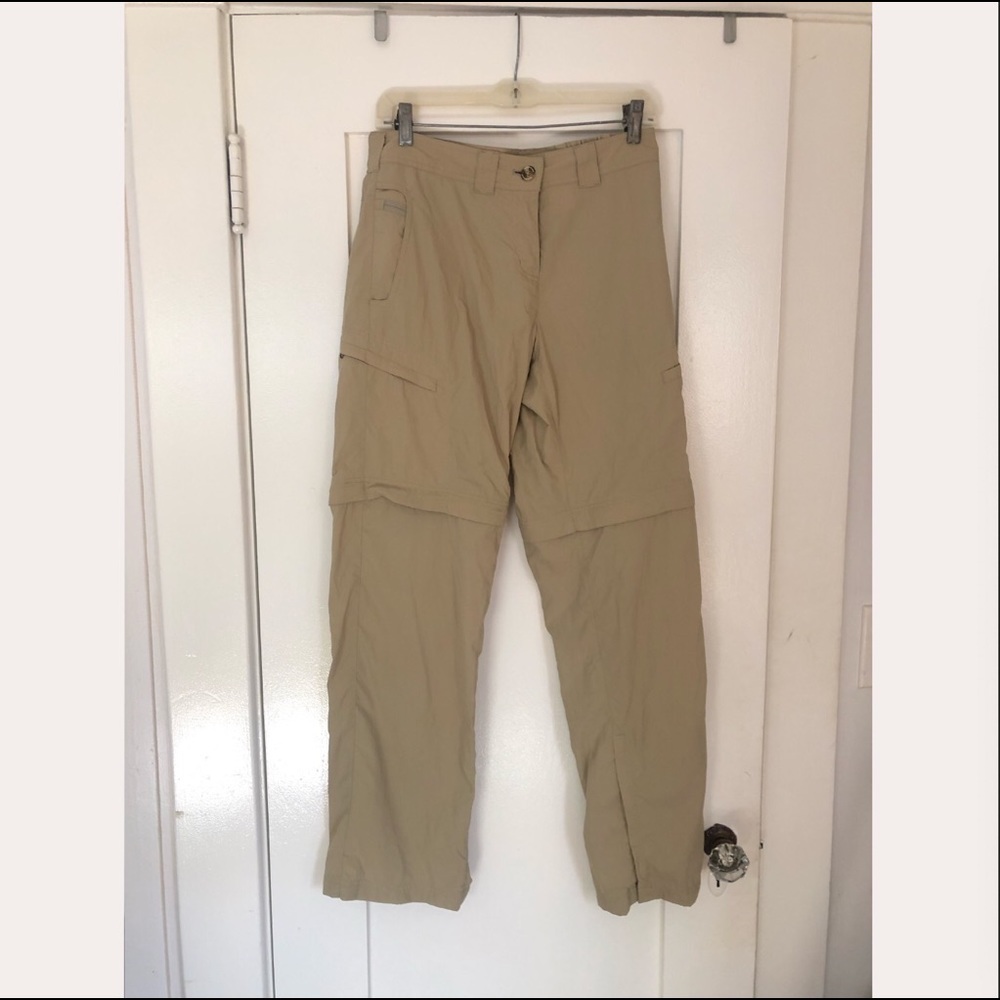 REI Women's Convertible Hiking Khaki Pants Zip Off Legs Pockets Size 4